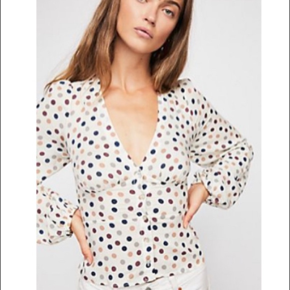 FREE PEOPLE•Love Street Dot Top